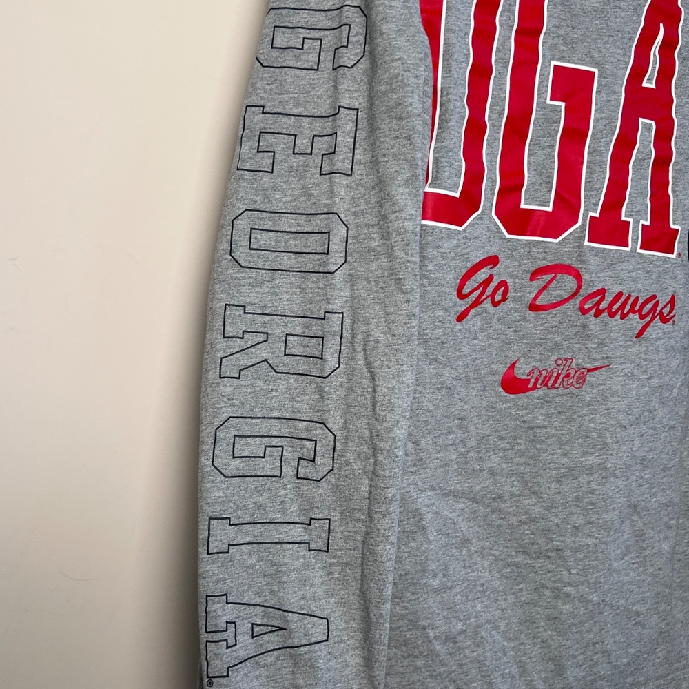 The Nike Tee Graphic UGA Dawgs Gray Long Sleeve Football Men’s 100% Cotton XL - Picture 5 of 8